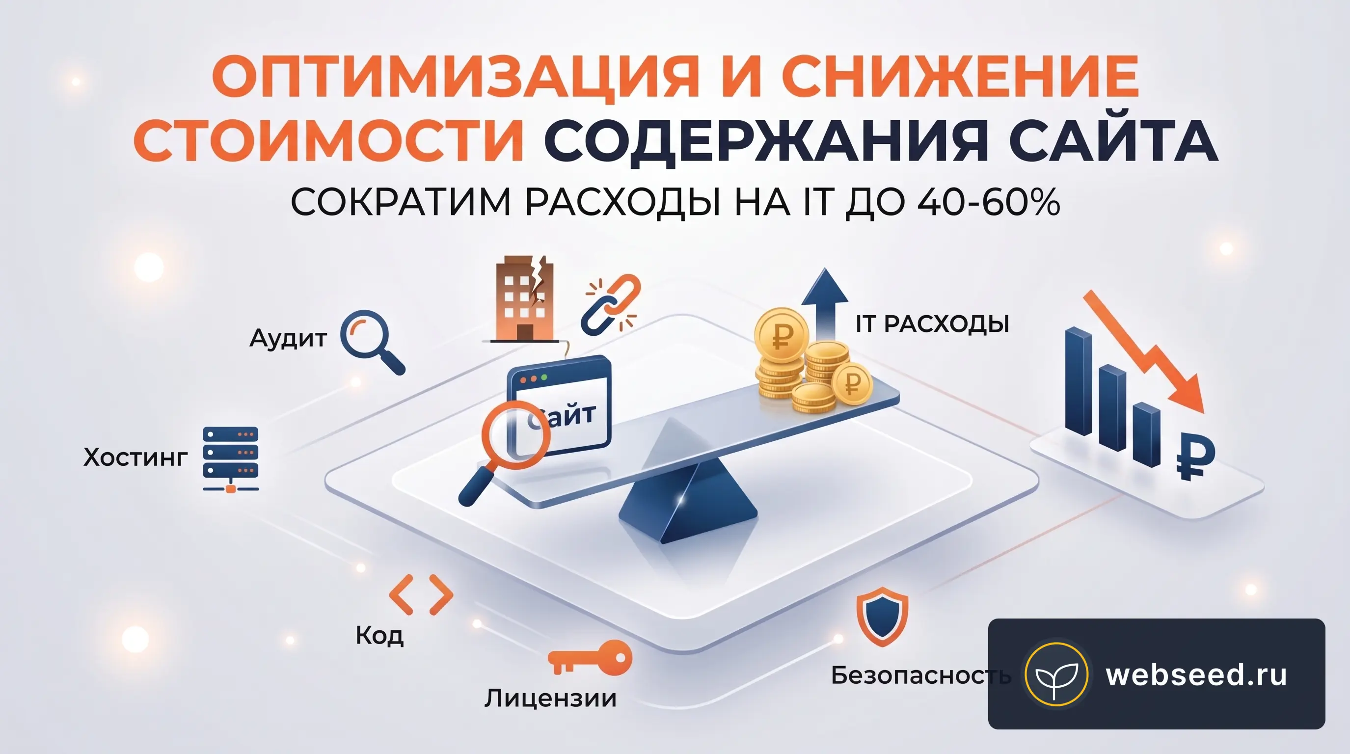 Оптимизация и снижение стоимости содержания сайта: сократим расходы на IT до 40–60%